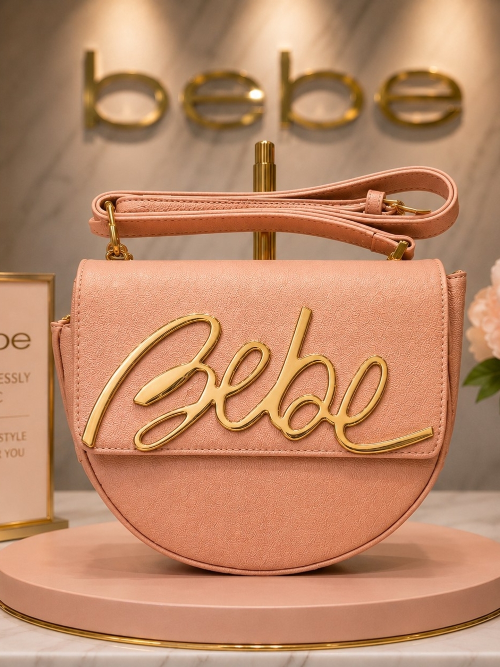 bebe Pink Signature Crossbody Bag